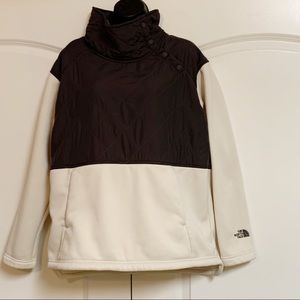 North Face Ivory Fleece Brown Nylon Pullover L